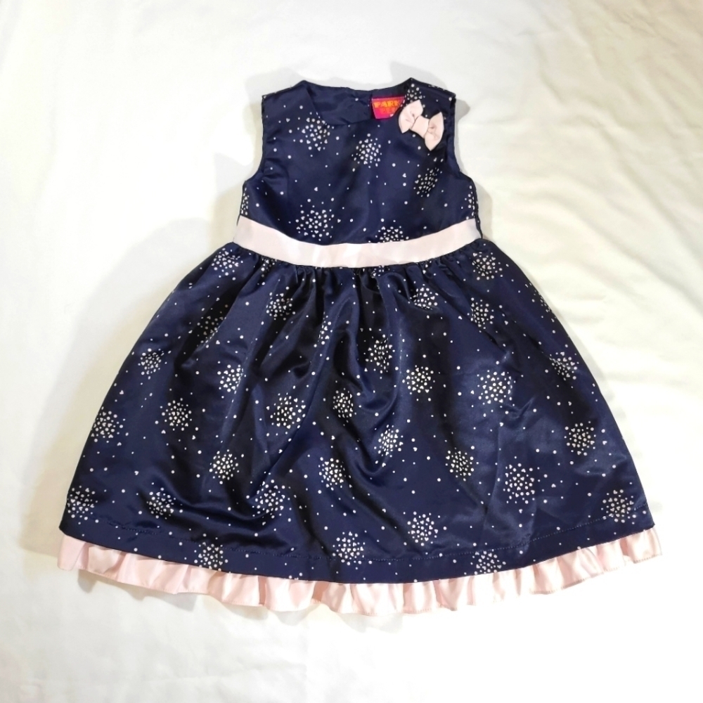 Park Bench‎ Kids Dress Navy Pink Hearts Sleeveless size 4T